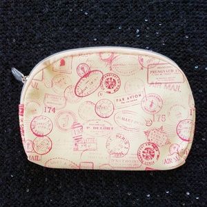 [ipsy] YELLOW PASSPORT STAMP PRINT Cosmetics Bag